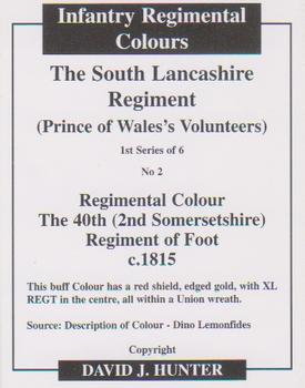 2007 Regimental Colours : The South Lancashire Regiment (The Prince of Wales's Volunteers) #2 Regimental Colour 40th Foot c.1815 Back