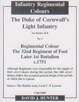 2007 Regimental Colours : The Duke of Cornwall's Light Infantry #1 Regimental Colour 32nd Foot c.1751 Back