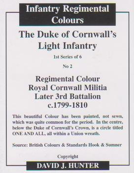 2007 Regimental Colours : The Duke of Cornwall's Light Infantry #2 Regimental Colour Cornwall Militia c.1799-1810 Back