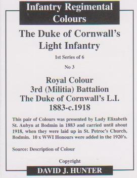 2007 Regimental Colours : The Duke of Cornwall's Light Infantry #3 Royal Colour 3rd (Militia) Battalion 1883-1918 Back