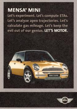 2003 Mini Let's Motor #NNO Mensa Mini Back