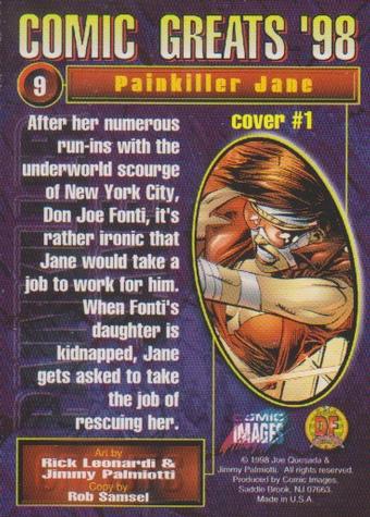 1998 Comic Images Comic Greats '98 #9 Painkiller Jane: cover #1 Back