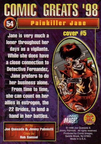 1998 Comic Images Comic Greats '98 #54 Painkiller Jane: cover #5 Back