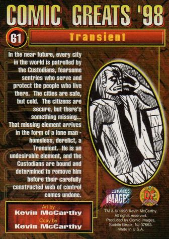 1998 Comic Images Comic Greats '98 #61 Transient Back