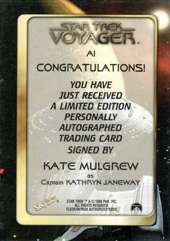 1998 SkyBox Star Trek Voyager Profiles - Autographs #A1 Kate Mulgrew Back