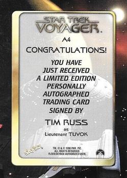 1998 SkyBox Star Trek Voyager Profiles - Autographs #A4 Tim Russ Back