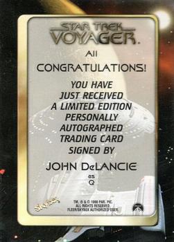 1998 SkyBox Star Trek Voyager Profiles - Autographs #A11 John De Lancie Back