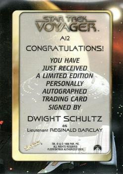 1998 SkyBox Star Trek Voyager Profiles - Autographs #A12 Dwight Schultz Back