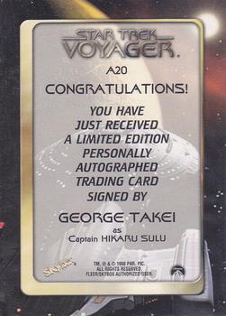 1998 SkyBox Star Trek Voyager Profiles - Autographs #A20 George Takei Back
