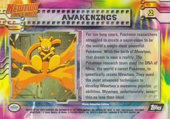 1999 Topps Pokemon the First Movie - Foil (Black Topps Logo) #2 Awakenings Back