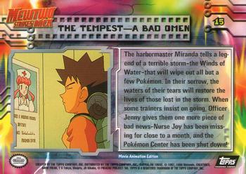 1999 Topps Pokemon the First Movie - Foil (Black Topps Logo) #15 The Tempest -- A Bad Omen Back