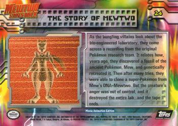 1999 Topps Pokemon the First Movie - Foil (Black Topps Logo) #24 The Story of Mewtwo Back