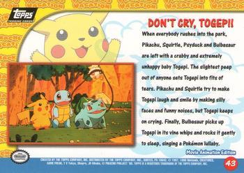 1999 Topps Pokemon the First Movie - Foil (Black Topps Logo) #43 Don't Cry, togepi! Back