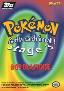 1999 Topps Pokemon the First Movie - Foil (Black Topps Logo) #E9 #09 Blastoise - Stage 3 Back