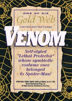 1994 Fleer The Amazing Spider-Man - Gold Web Foils #1 Venom Back