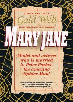 1994 Fleer The Amazing Spider-Man - Gold Web Foils #2 Mary Jane Back