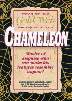 1994 Fleer The Amazing Spider-Man - Gold Web Foils #4 Chameleon Back