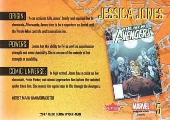 2017 Fleer Ultra Marvel Spider-Man #5 Jessica Jones Back