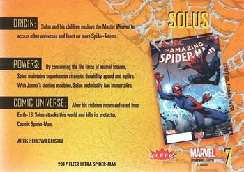 2017 Fleer Ultra Marvel Spider-Man #7 Solus Back
