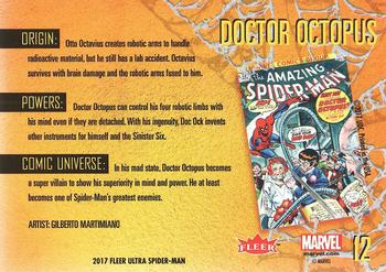 2017 Fleer Ultra Marvel Spider-Man #12 Doctor Octopus Back
