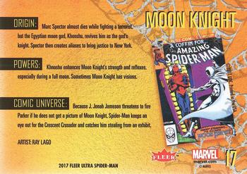 2017 Fleer Ultra Marvel Spider-Man #17 Moon Knight Back