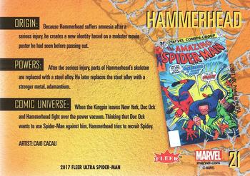 2017 Fleer Ultra Marvel Spider-Man #21 Hammerhead Back