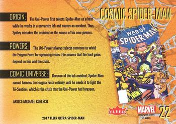 2017 Fleer Ultra Marvel Spider-Man #22 Cosmic Spider-Man Back