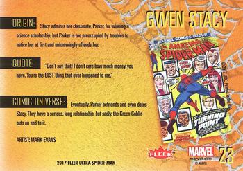 2017 Fleer Ultra Marvel Spider-Man #23 Gwen Stacy Back