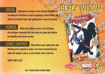 2017 Fleer Ultra Marvel Spider-Man #54 Black Widow Back