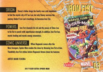 2017 Fleer Ultra Marvel Spider-Man #63 Iron Fist Back