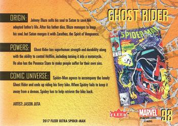 2017 Fleer Ultra Marvel Spider-Man #98 Ghost Rider Back