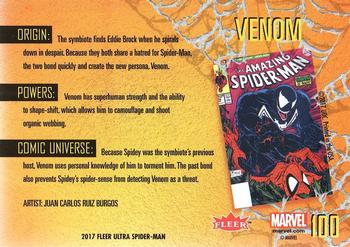 2017 Fleer Ultra Marvel Spider-Man #100 Venom Back