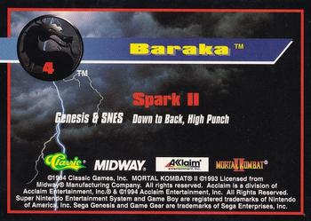 1994 Classic Mortal Kombat II #4 Baraka Back