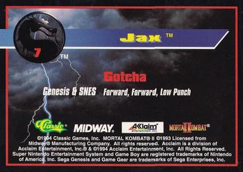 1994 Classic Mortal Kombat II #7 Jax Back