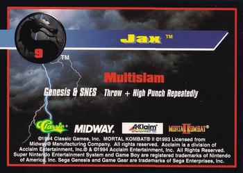 1994 Classic Mortal Kombat II #9 Jax Back