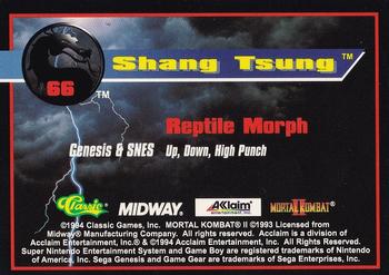 1994 Classic Mortal Kombat II #66 Shang Tsung Back