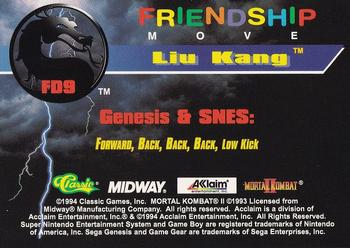 1994 Classic Mortal Kombat II - Friendship Moves #FD9 Liu Kang Back