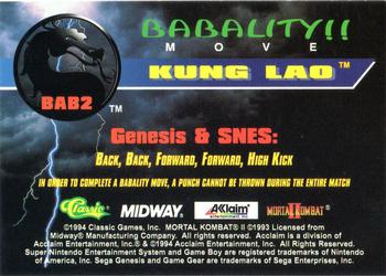 1994 Classic Mortal Kombat II - Babality Moves #BAB2 Kung Lao Back