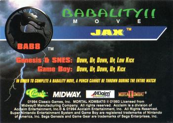 1994 Classic Mortal Kombat II - Babality Moves #BAB8 Jax Back