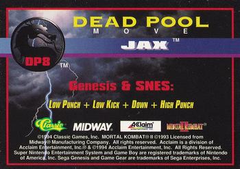 1994 Classic Mortal Kombat II - Dead Pool #DP8 Jax Back