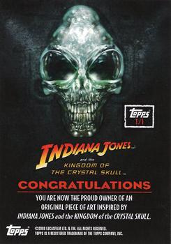 2008 Topps Indiana Jones and the Kingdom of the Crystal Skull - Sketch #NNO Jason Hughes Back