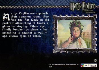 2004 ArtBox Harry Potter and the Prisoner of Azkaban Update Edition #104 A Smashing Performance Back