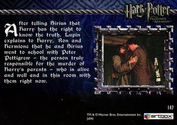 2004 ArtBox Harry Potter and the Prisoner of Azkaban Update Edition #147 The Right to Know Why Back