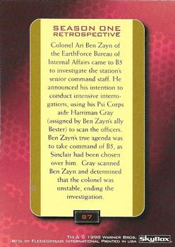 1998 Fleer Babylon 5 Season 4 - Season One Retrospective #S7 Ari Ben Zayn Back