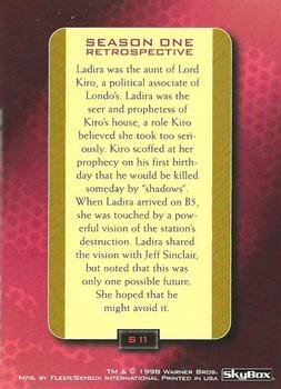 1998 Fleer Babylon 5 Season 4 - Season One Retrospective #S11 Lady Ladira Back