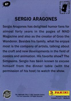 2002 Panini Simpsons Mania! #67 Sergio Aragones Back