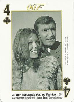 2004 James Bond 007 Playing Cards I #4♣ Tracy Vicenzo / Diana Rigg / James Bond / George Lazenby Front
