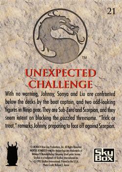 1995 SkyBox Mortal Kombat #21 Unexpected Challenge Back