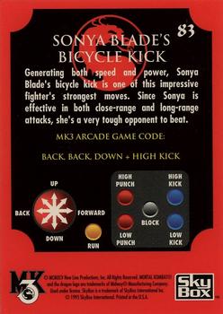 1995 SkyBox Mortal Kombat #83 Sonya Blade's Bicycle Kick Back