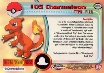 2000 Topps Chrome Pokemon #5 Charmeleon Back